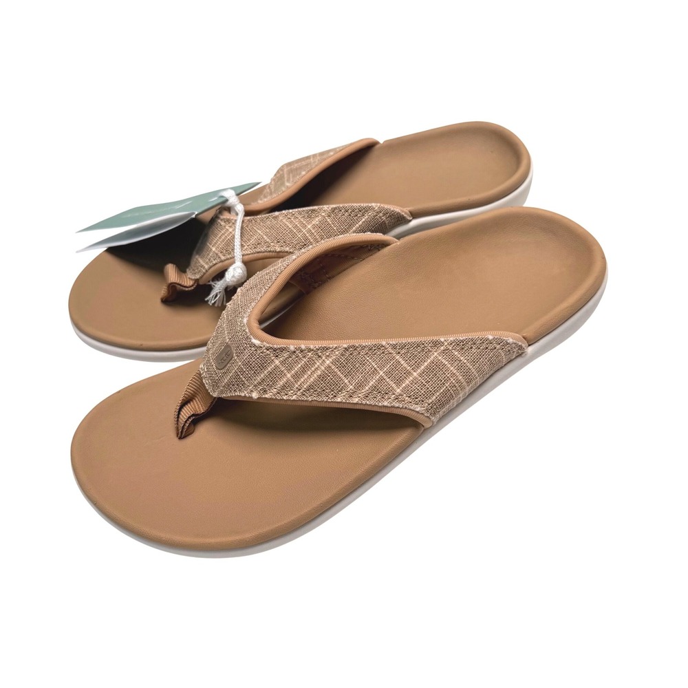 Revitalign Yumi Tan Women 7 Wide Textured Sandals Orthotic Arch Support Comfort - Picture 7 of 7